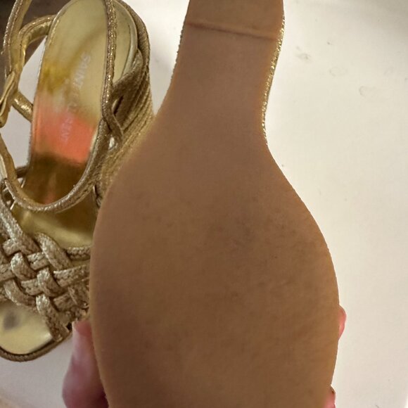 YSL Gold Wedge Braided Shoe - "Jute" - Picture 4 of 5